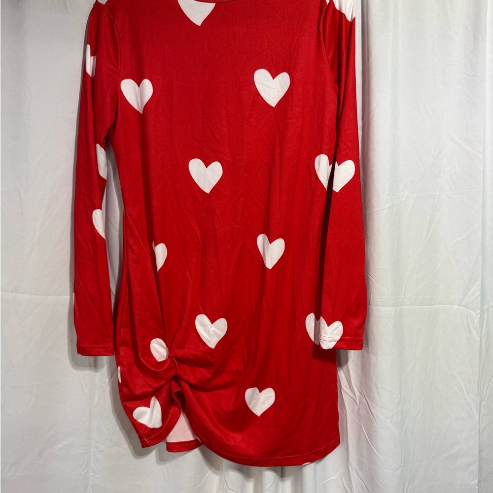 SHEIN Red and White Casual Top Sz M (6QH)